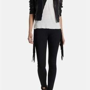 Black Fringe Detail Pants